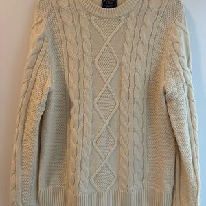 Abercrombie Classic Cream Cable Knit Sweater - Medium